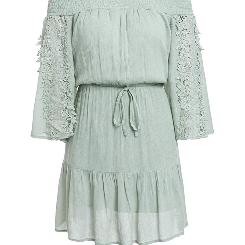 off the shoulder mini summer dress - Picture 3 of 6